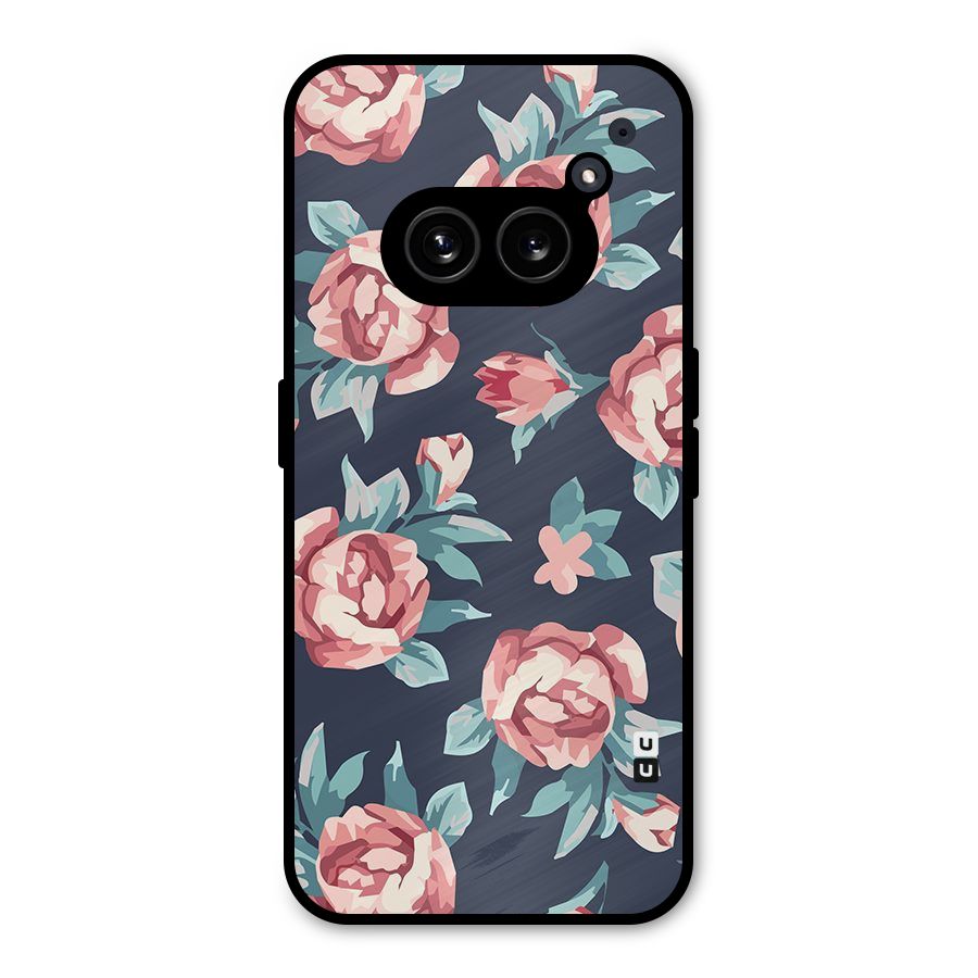 Flowers Painting Metal Back Case for Nothing Phone 2a Plus