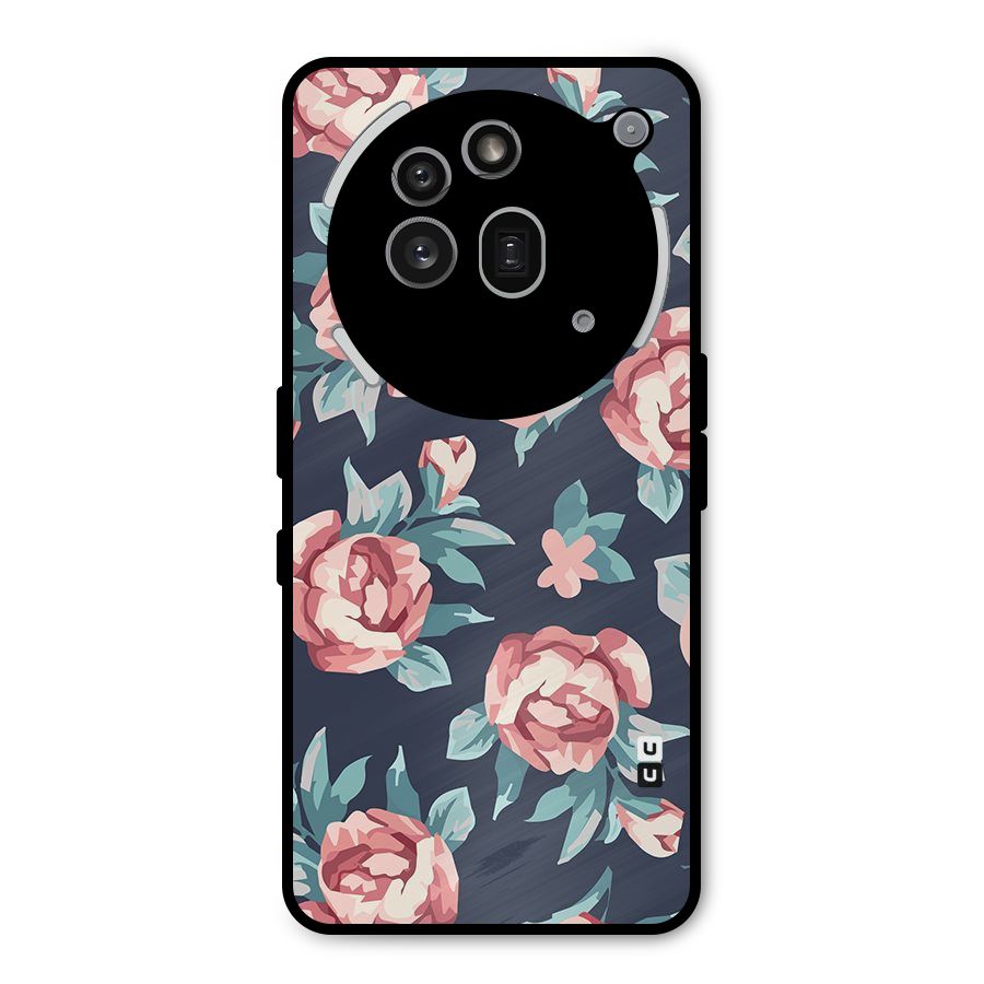 Flowers Painting Metal Back Case for Nothing Phone 3a Pro