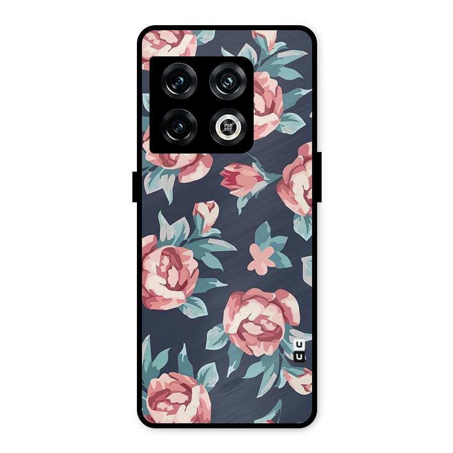 Flowers Painting Metal Back Case for OnePlus 10 Pro 5G
