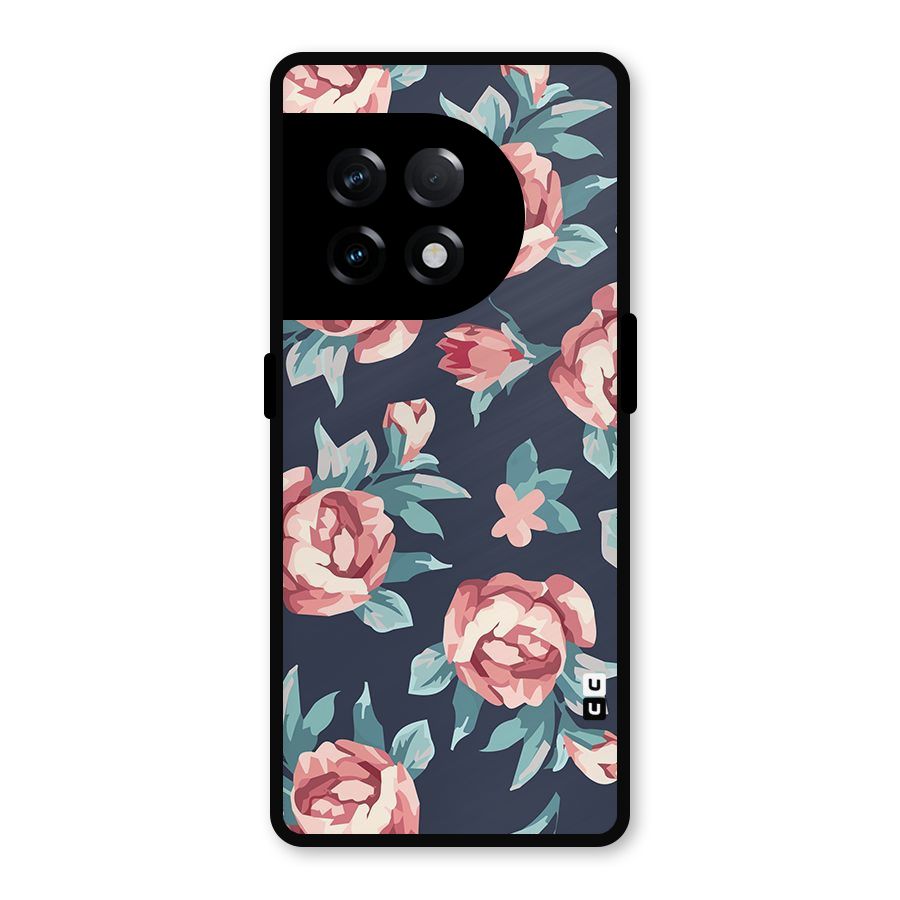 Flowers Painting Metal Back Case for OnePlus 11R