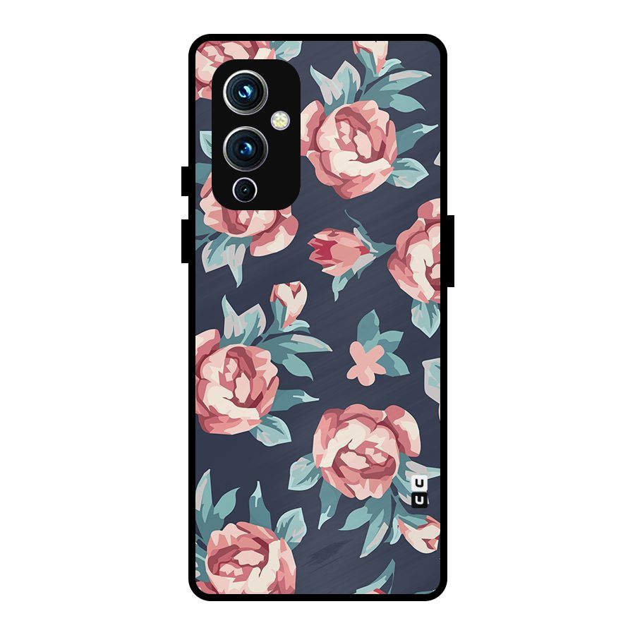 Flowers Painting Metal Back Case for OnePlus 9
