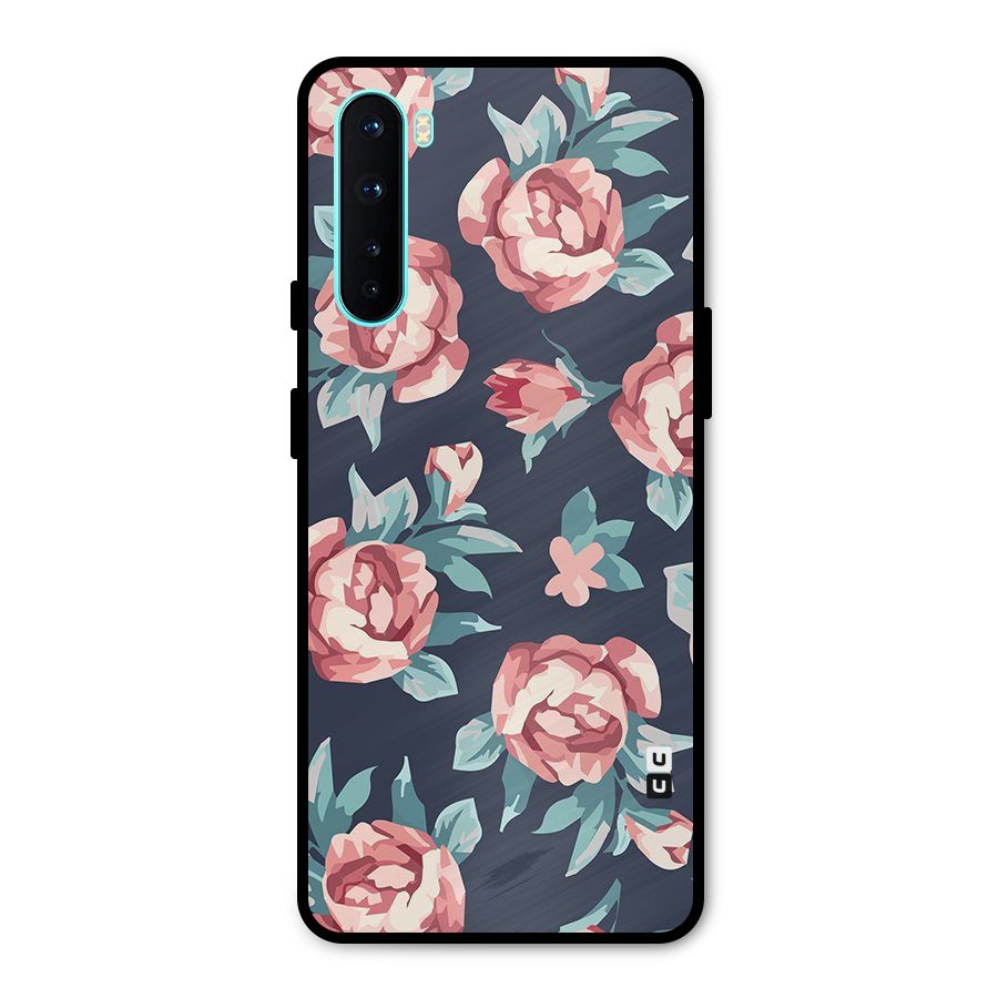 Flowers Painting Metal Back Case for OnePlus Nord