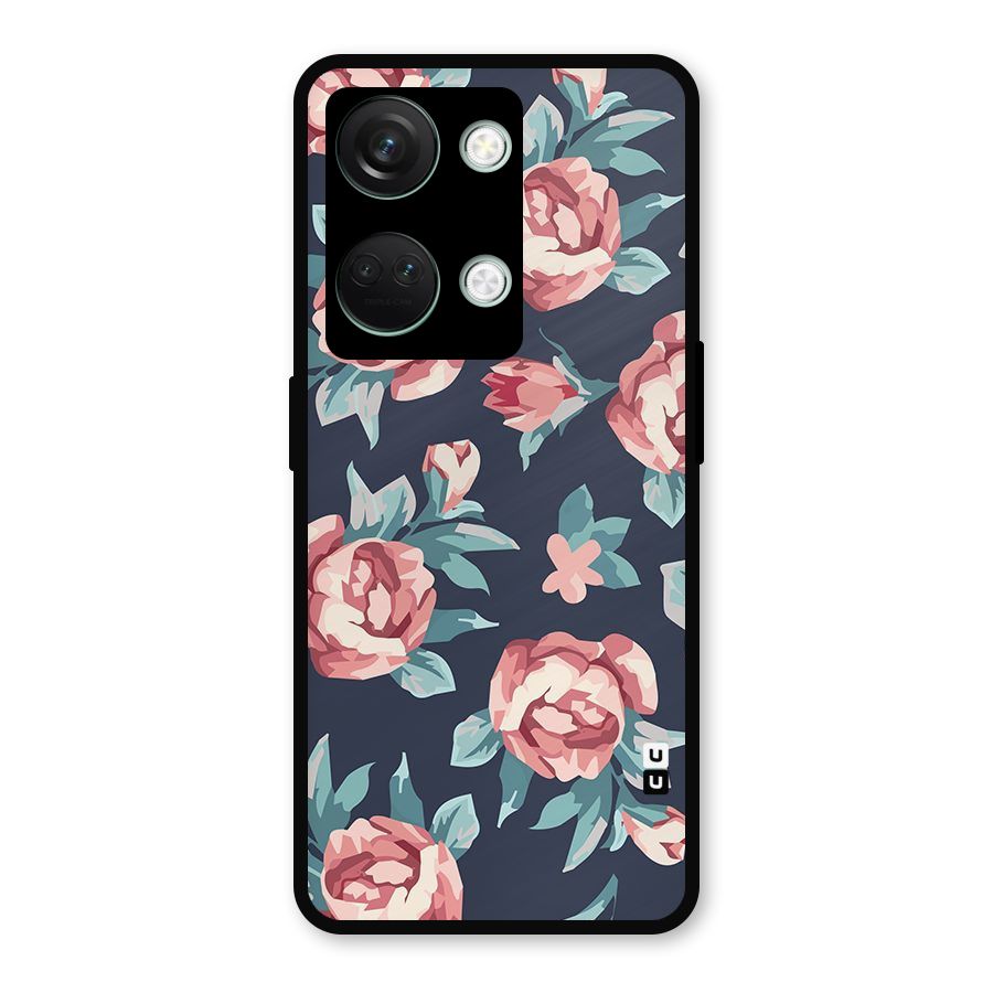 Flowers Painting Metal Back Case for OnePlus Nord 3