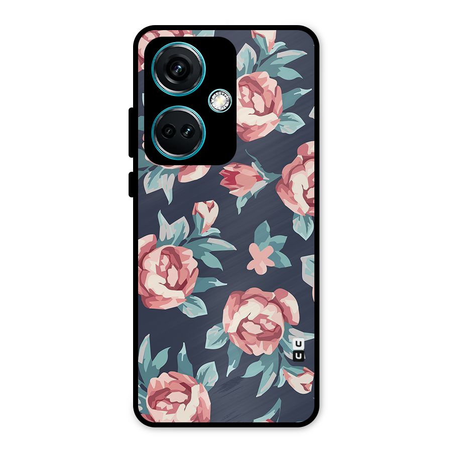 Flowers Painting Metal Back Case for OnePlus Nord CE 3 5G