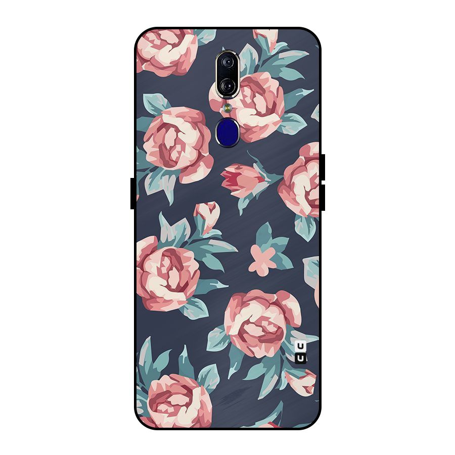 Flowers Painting Metal Back Case for Oppo F11