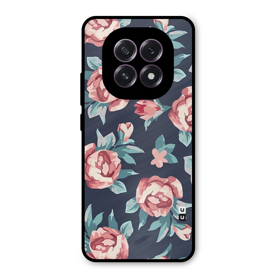 Flowers Painting Metal Back Case for Oppo F29