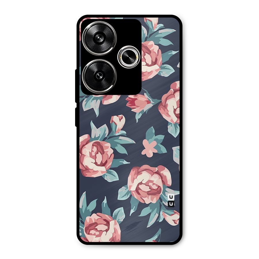 Flowers Painting Metal Back Case for Poco F6