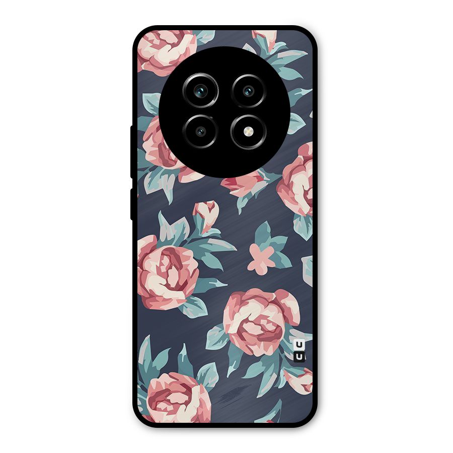 Flowers Painting Metal Back Case for Realme 13 Pro