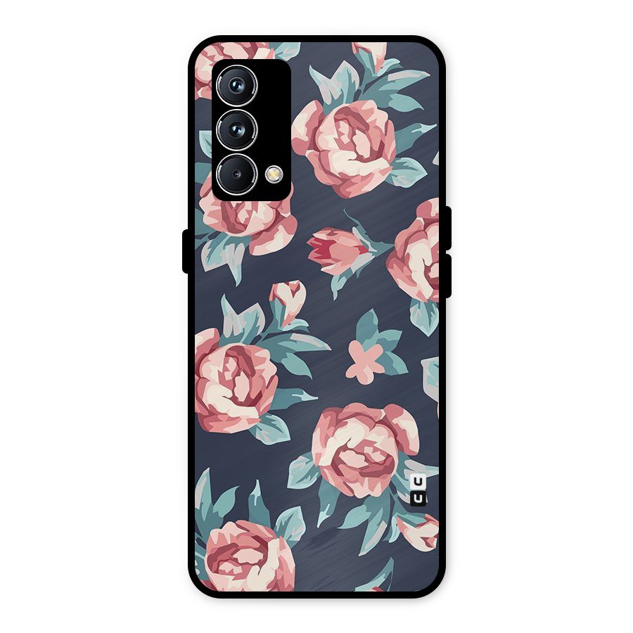 Flowers Painting Metal Back Case for Realme GT Master Edition