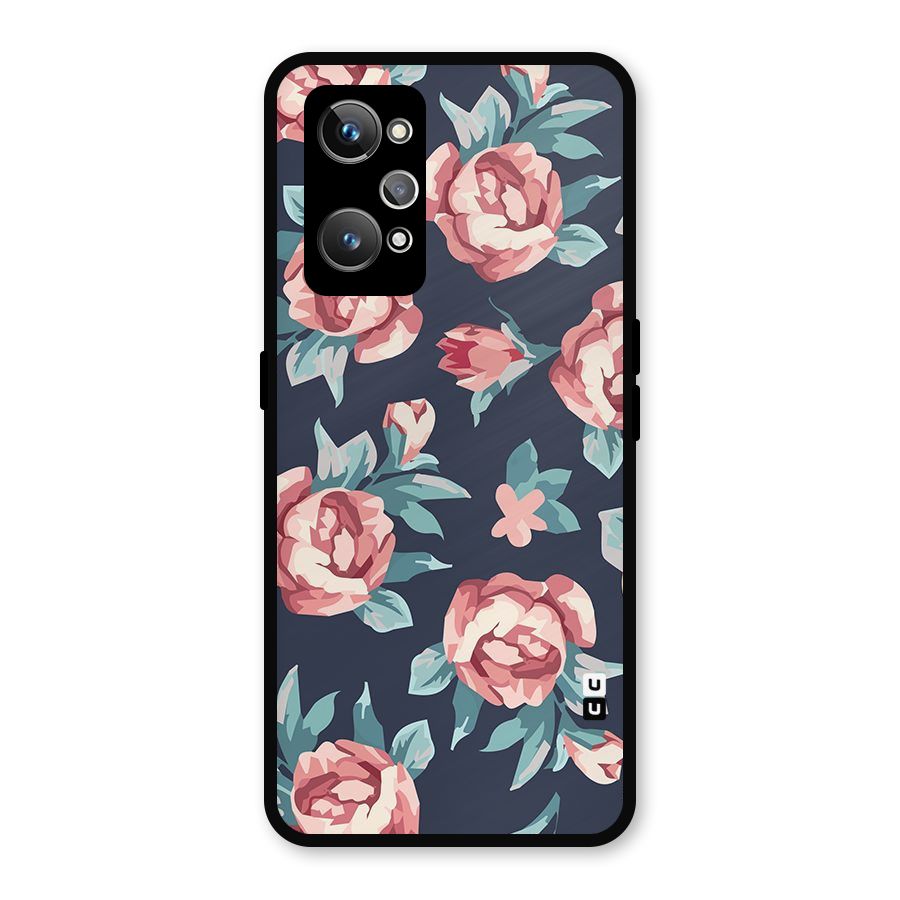 Flowers Painting Metal Back Case for Realme GT Neo 3T
