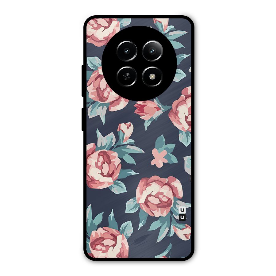 Flowers Painting Metal Back Case for Realme Narzo N65