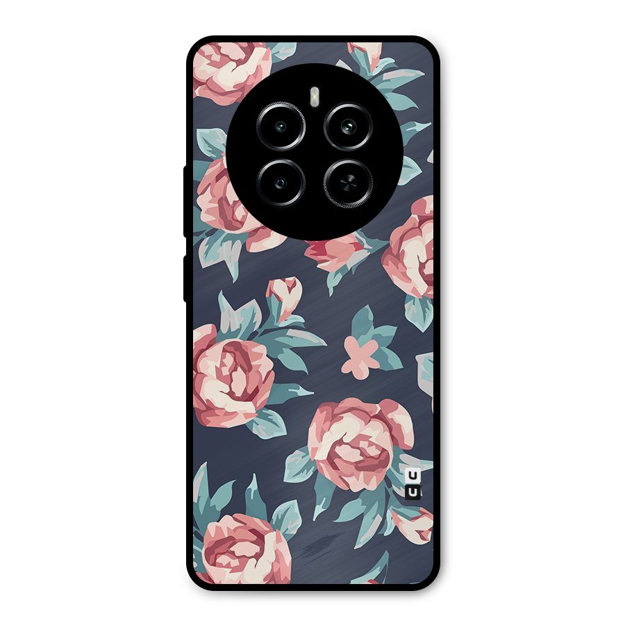 Flowers Painting Metal Back Case for Realme P1