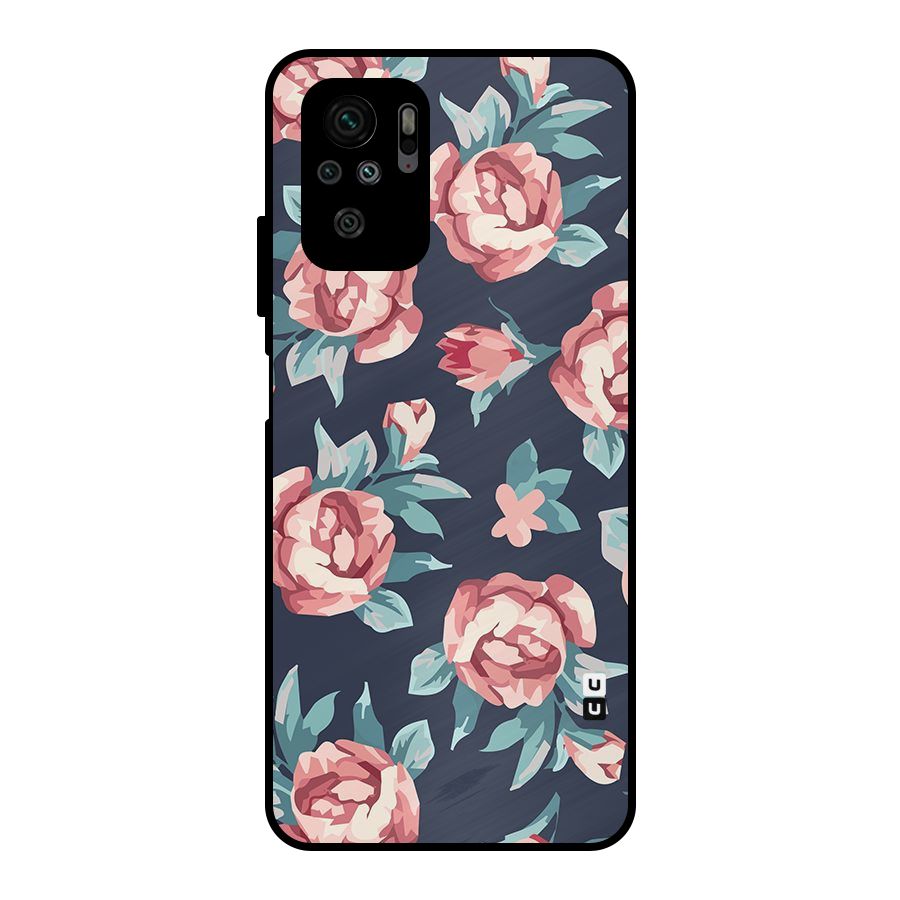 Flowers Painting Metal Back Case for Redmi Note 10S