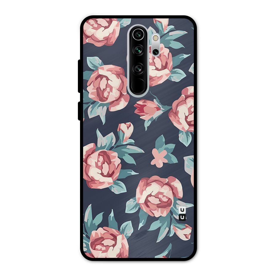 Flowers Painting Metal Back Case for Redmi Note 8 Pro