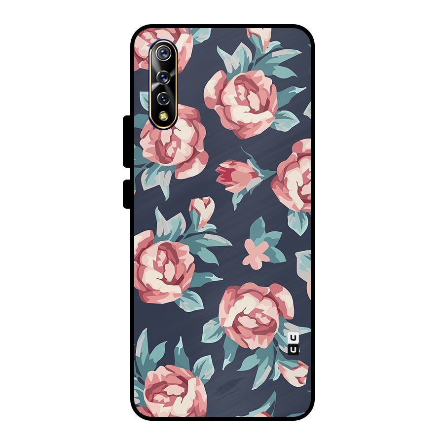 Flowers Painting Metal Back Case for Vivo S1