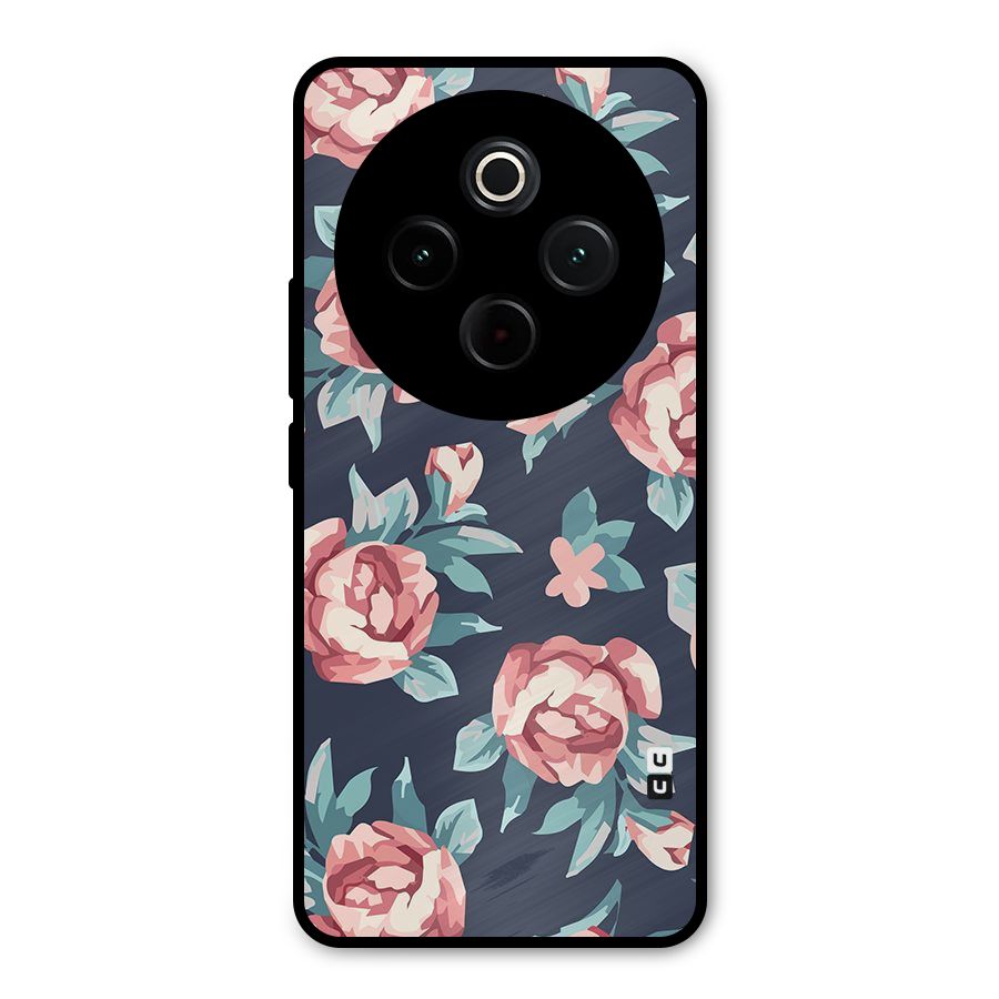 Flowers Painting Metal Back Case for Vivo T4