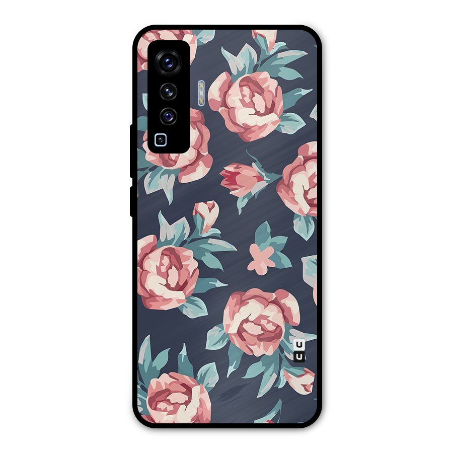 Flowers Painting Metal Back Case for Vivo X50
