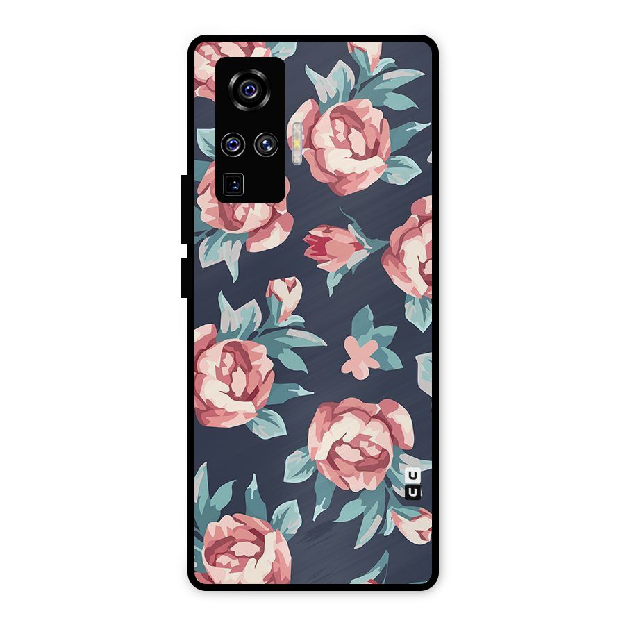 Flowers Painting Metal Back Case for Vivo X50 Pro