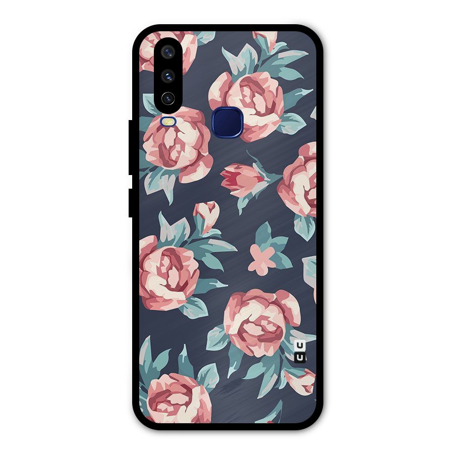 Flowers Painting Metal Back Case for Vivo Y15