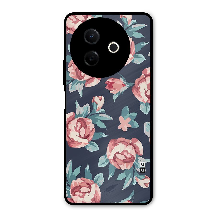 Flowers Painting Metal Back Case for Vivo Y39