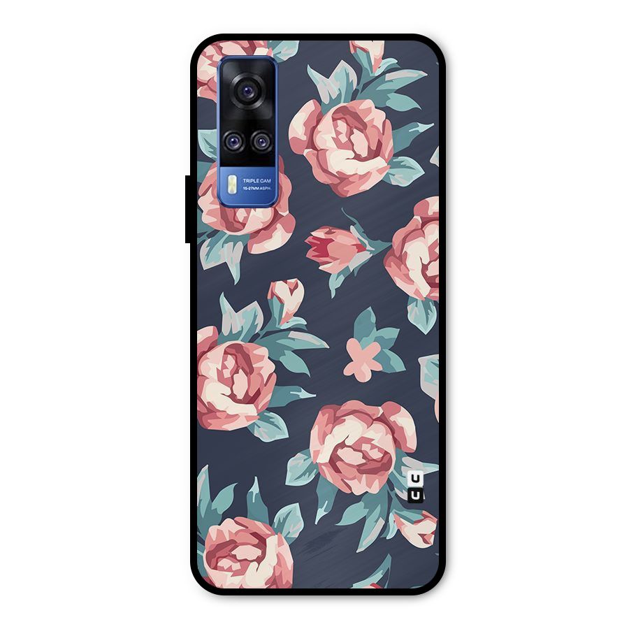 Flowers Painting Metal Back Case for Vivo Y51A