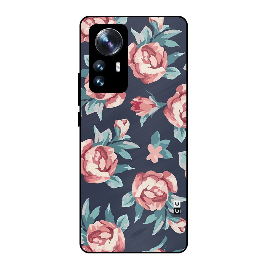 Flowers Painting Metal Back Case for Xiaomi 12 Pro