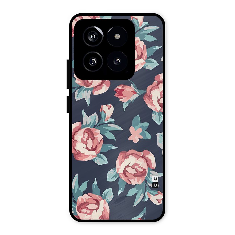 Flowers Painting Metal Back Case for Xiaomi 14