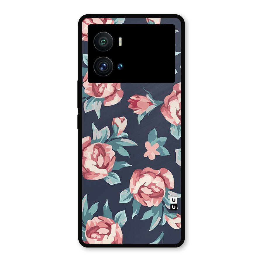 Flowers Painting Metal Back Case for iQOO 9 Pro