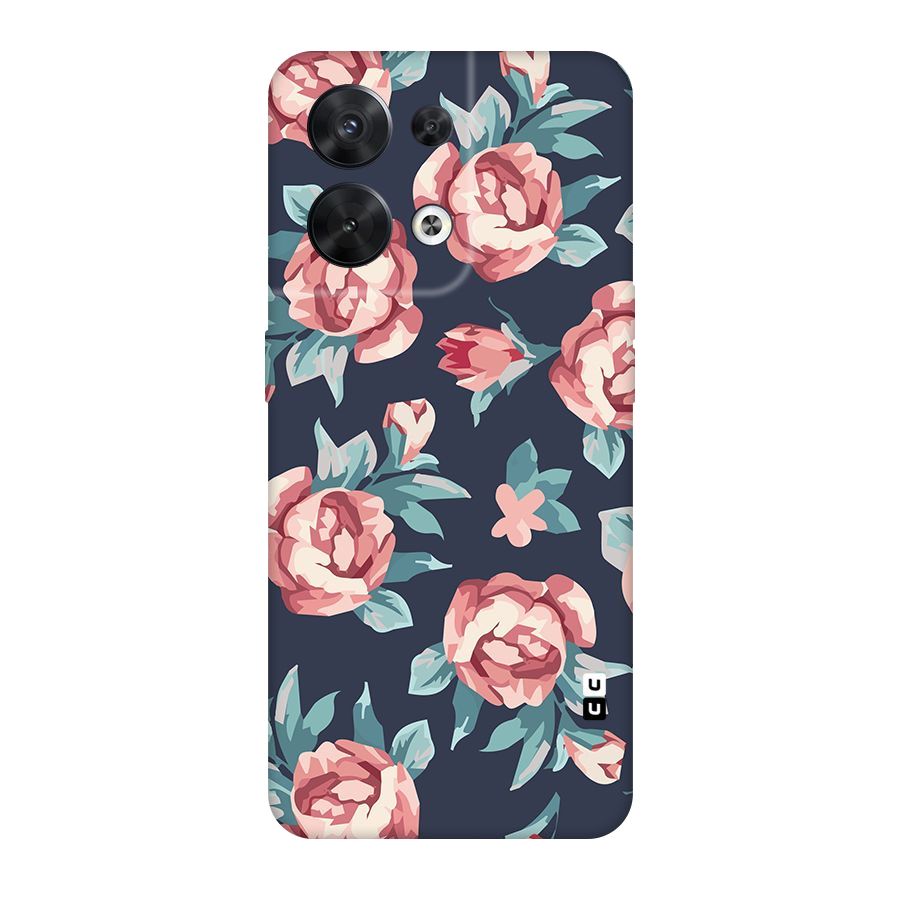 Flowers Painting Original Polycarbonate Back Case for Oppo Reno8 5G