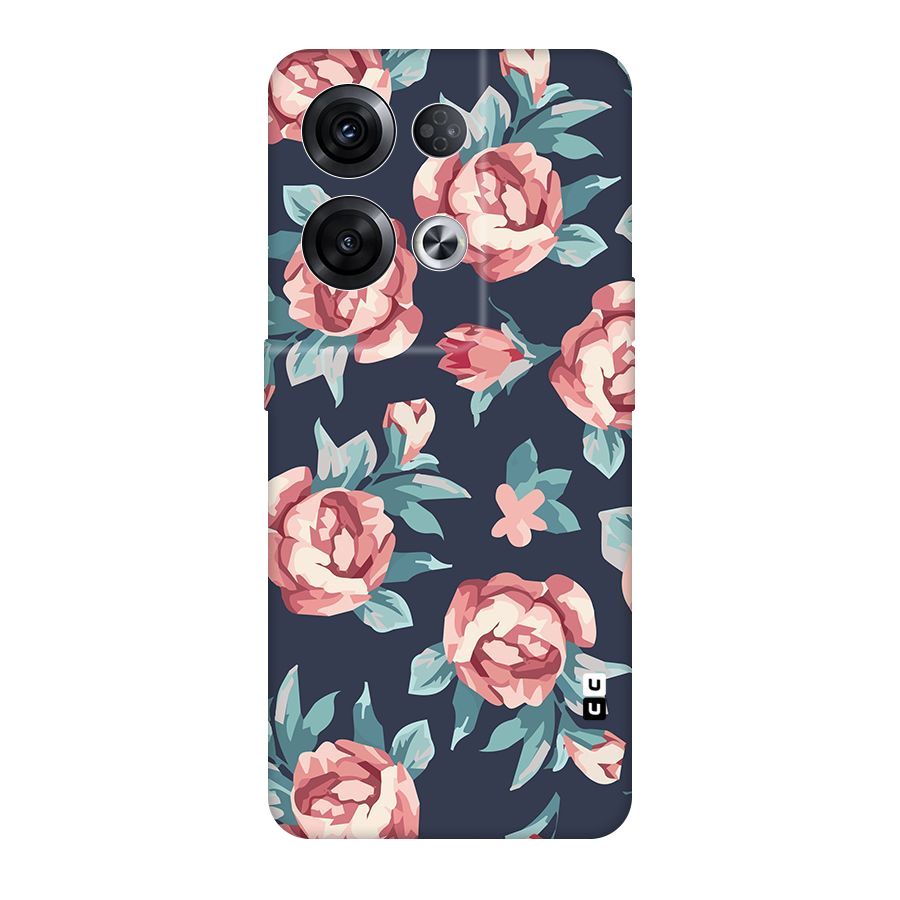 Flowers Painting Original Polycarbonate Back Case for Oppo Reno8 Pro 5G