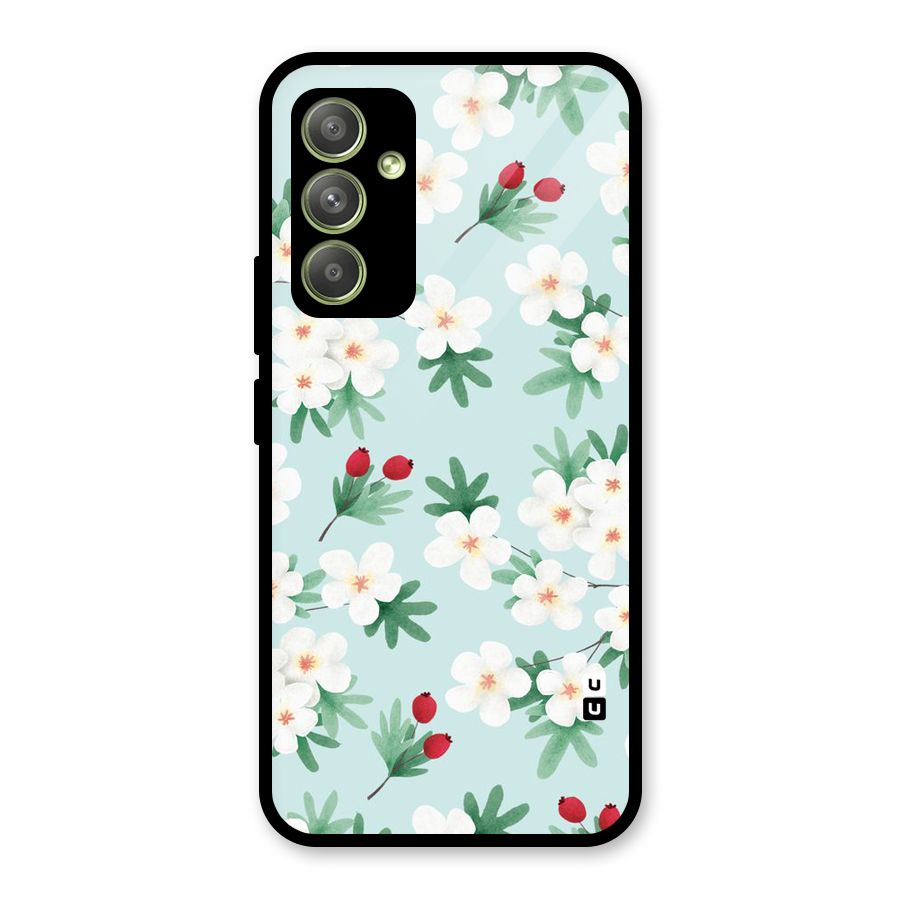 Flowers Pastel Glass Back Case for Galaxy A54