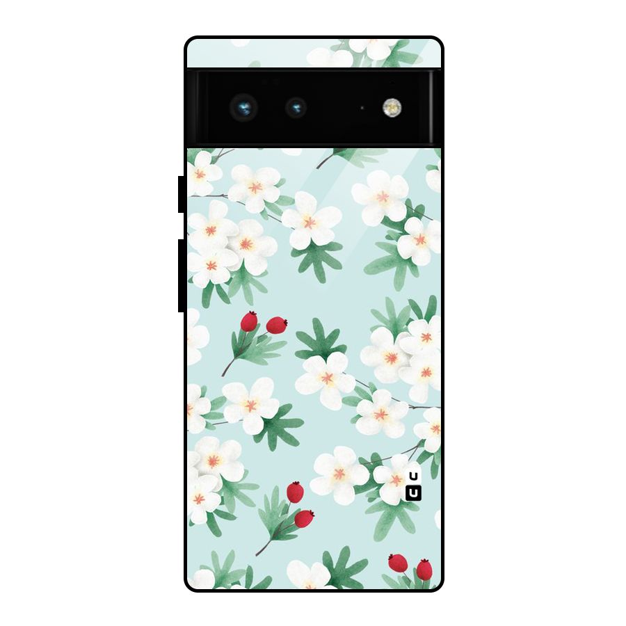 Flowers Pastel Glass Back Case for Google Pixel 6