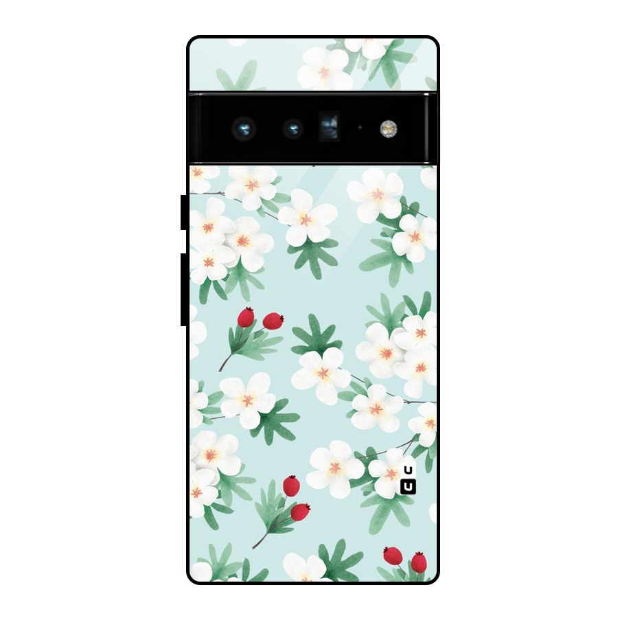 Flowers Pastel Glass Back Case for Google Pixel 6 Pro