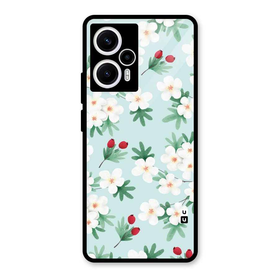 Flowers Pastel Glass Back Case for Poco F5