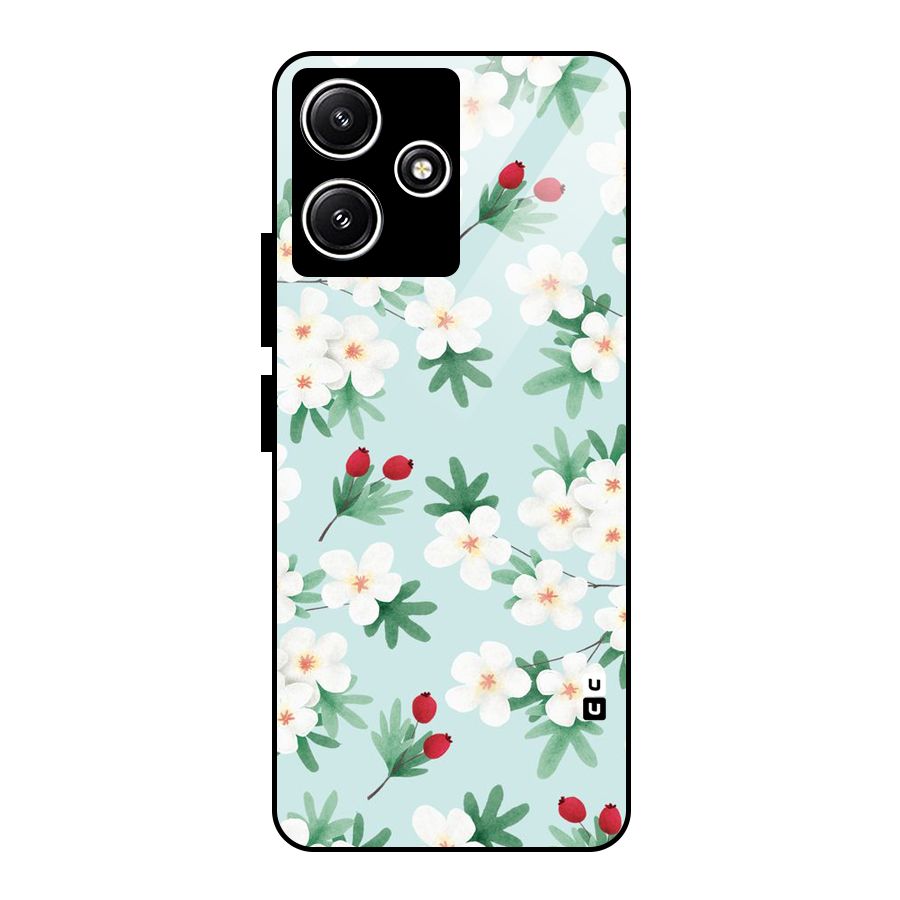 Flowers Pastel Glass Back Case for Poco M6 Pro