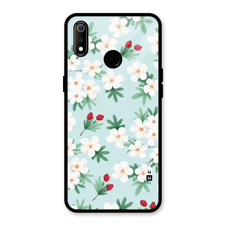 Flowers Pastel Glass Back Case for Realme 3i