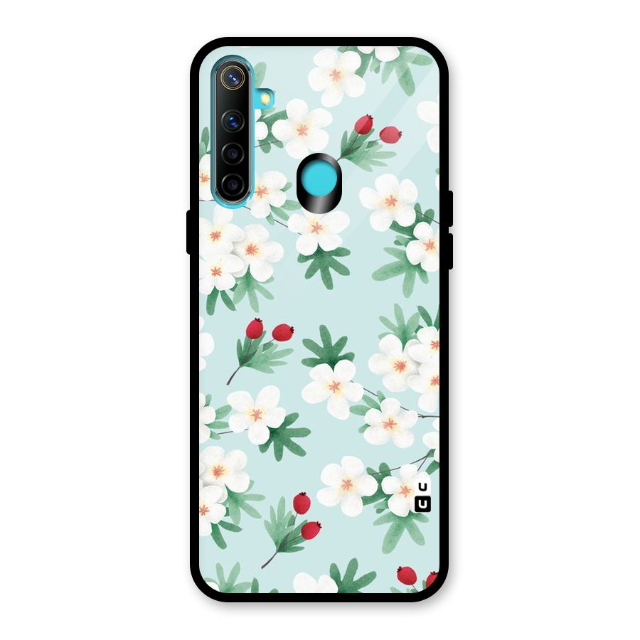 Flowers Pastel Glass Back Case for Realme 5