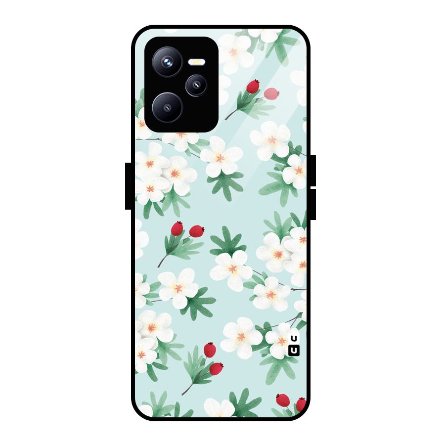 Flowers Pastel Glass Back Case for Realme C35
