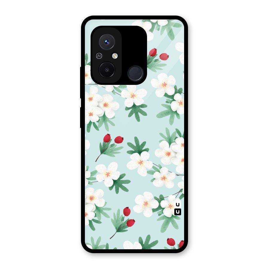 Flowers Pastel Glass Back Case for Redmi 12C