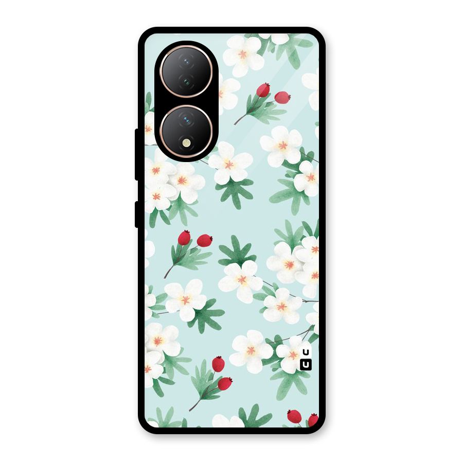 Flowers Pastel Glass Back Case for Vivo Y100A
