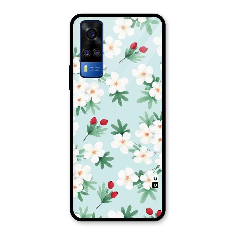 Flowers Pastel Glass Back Case for Vivo Y31