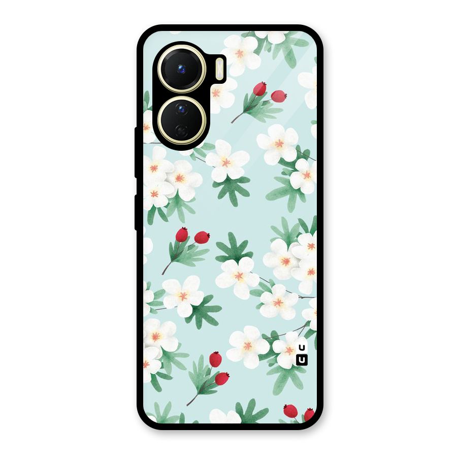 Flowers Pastel Glass Back Case for Vivo Y56