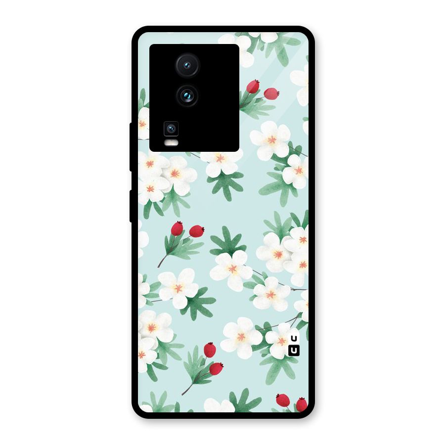 Flowers Pastel Glass Back Case for Vivo iQOO Neo 7 Pro