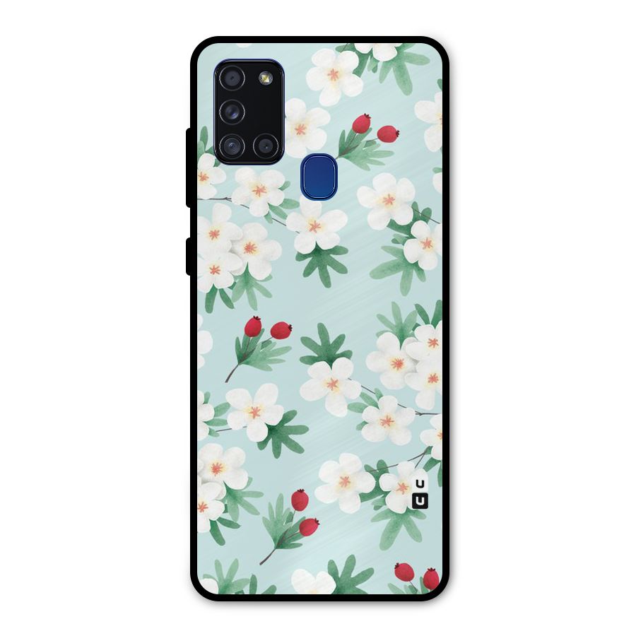 Flowers Pastel Metal Back Case for Galaxy A21s