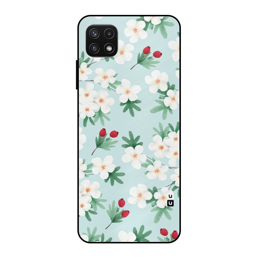 Flowers Pastel Metal Back Case for Galaxy A22 5G