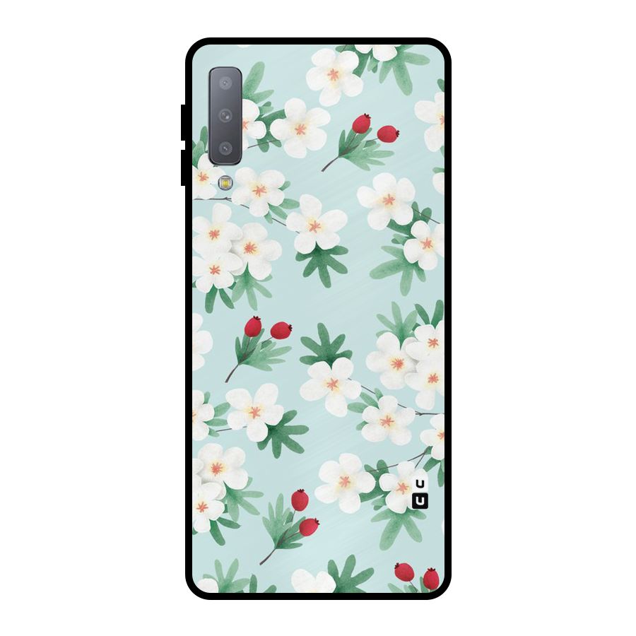 Flowers Pastel Metal Back Case for Galaxy A7 (2018)
