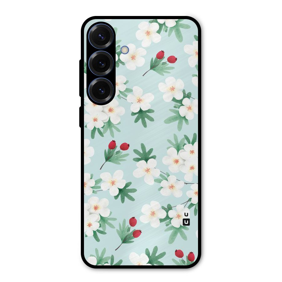Flowers Pastel Metal Back Case for Galaxy S25 Plus