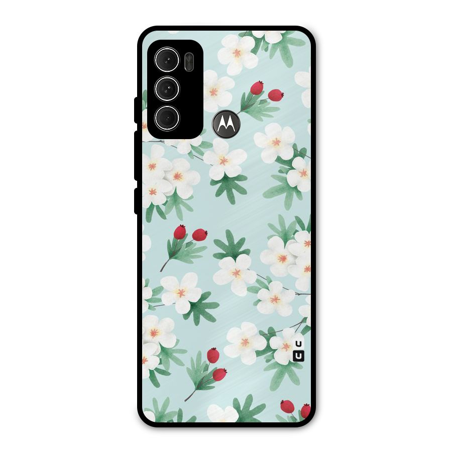 Flowers Pastel Metal Back Case for Moto G60