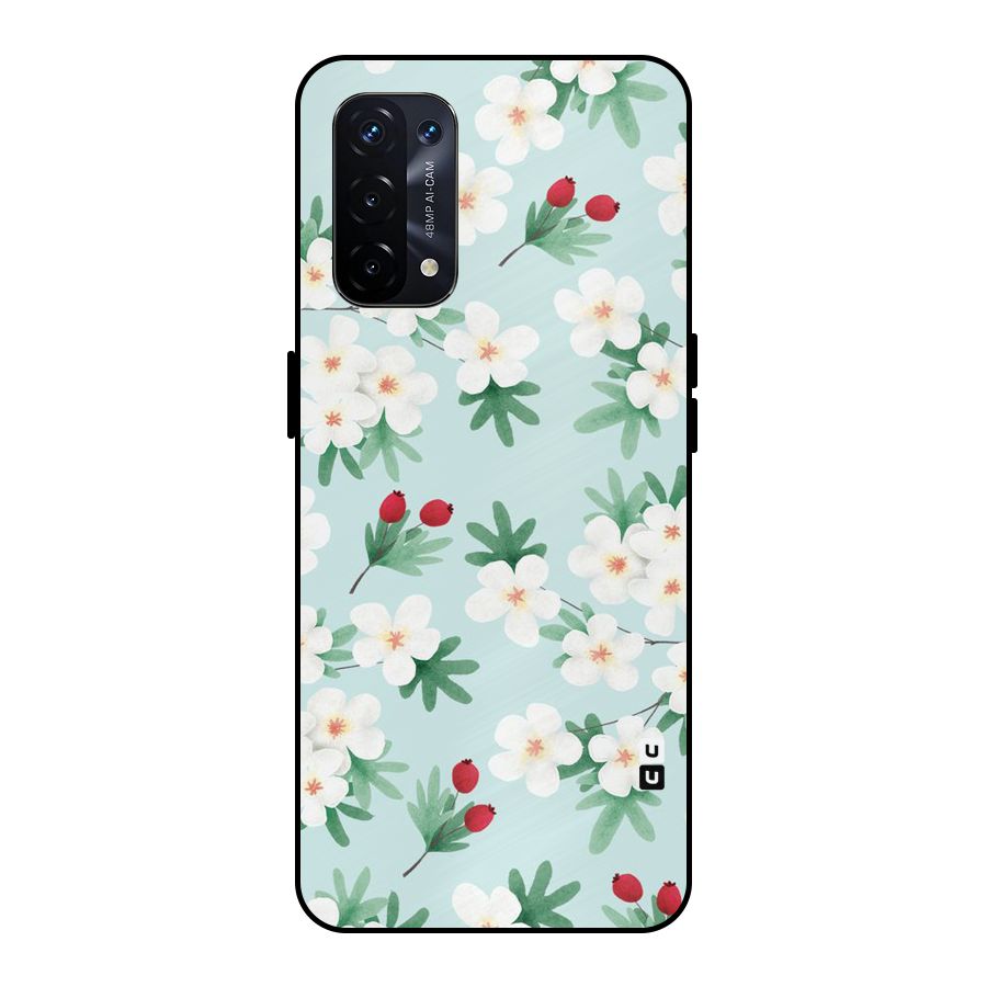 Flowers Pastel Metal Back Case for Oppo A74 5G