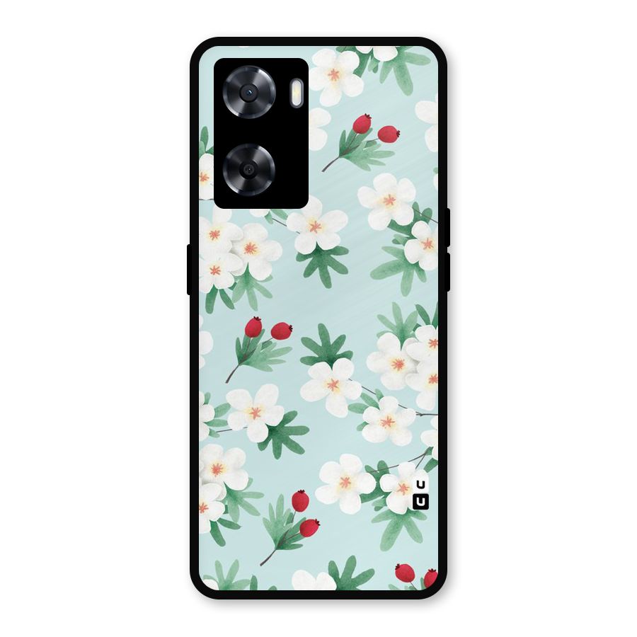 Flowers Pastel Metal Back Case for Oppo A77s